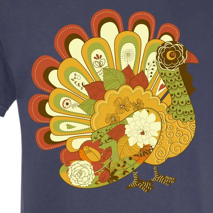 Happy Thanksgiving Floral Turkey Garment-Dyed Heavyweight T-Shirt