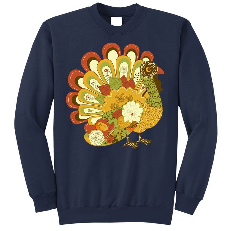 Happy Thanksgiving Floral Turkey Sweatshirt