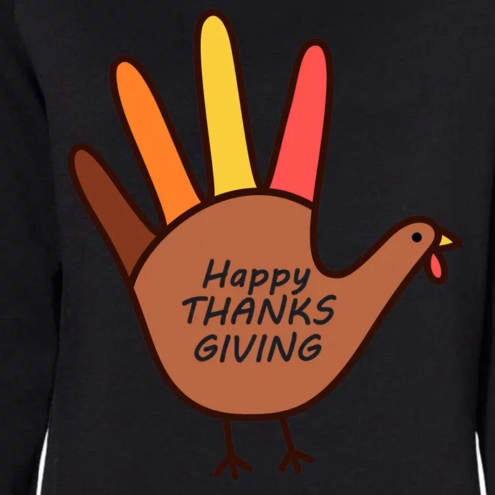 Happy Thanksgiving Hand Turkey Womens California Wash Sweatshirt