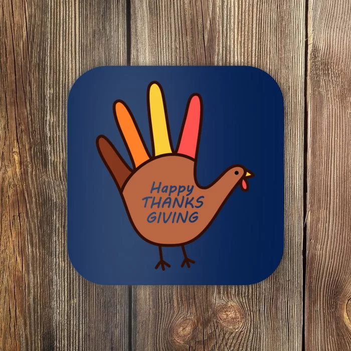 Happy Thanksgiving Hand Turkey Coaster