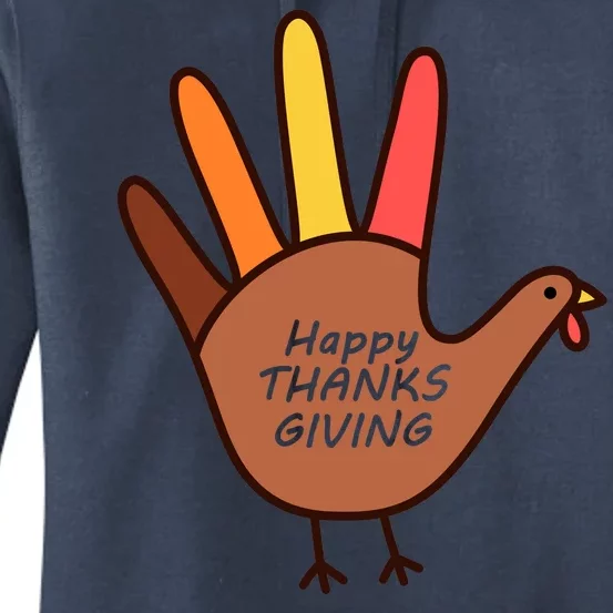 Happy Thanksgiving Hand Turkey Women's Pullover Hoodie