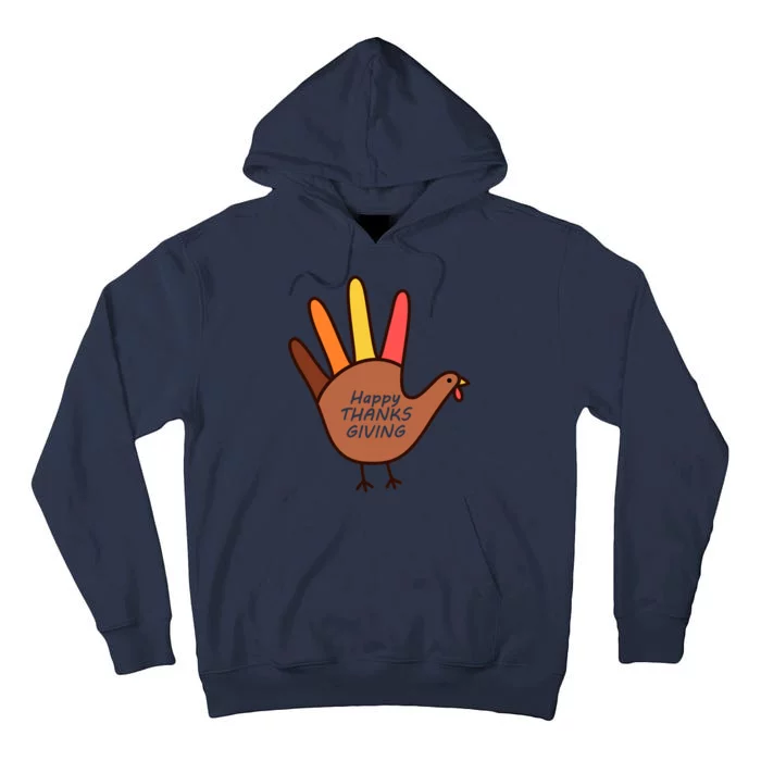 Happy Thanksgiving Hand Turkey Tall Hoodie