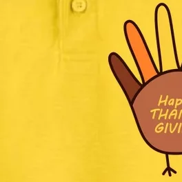 Happy Thanksgiving Hand Turkey Dry Zone Grid Performance Polo