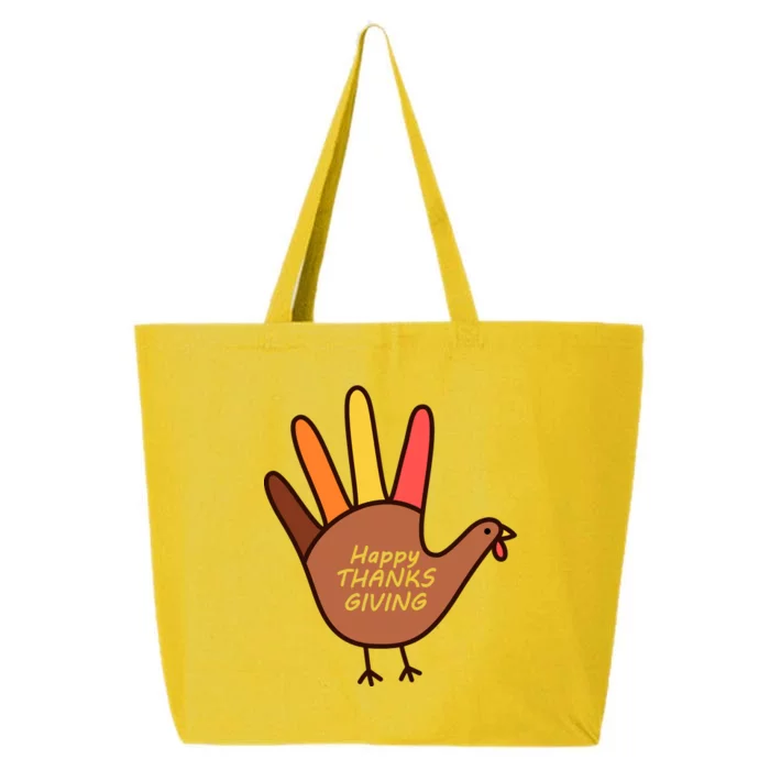 Happy Thanksgiving Hand Turkey 25L Jumbo Tote