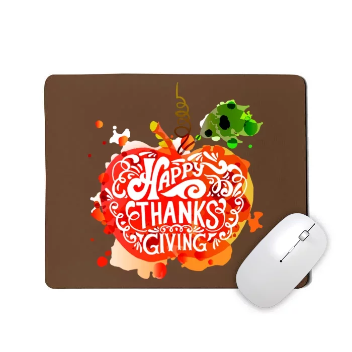 Happy Thanksgiving Pumpkin Splatter Mousepad