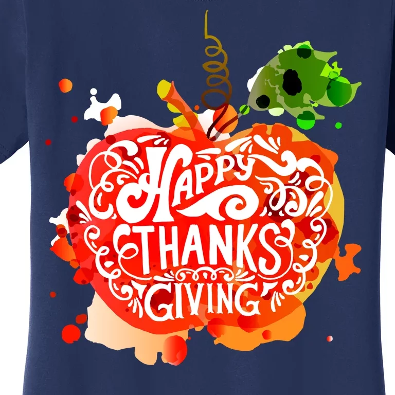 Happy Thanksgiving Pumpkin Splatter Women's T-Shirt