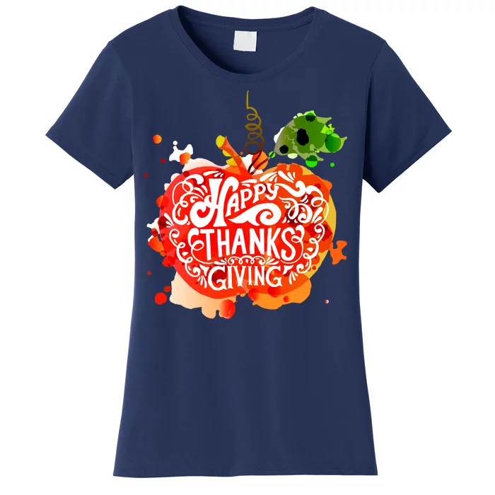 Happy Thanksgiving Pumpkin Splatter Women's T-Shirt