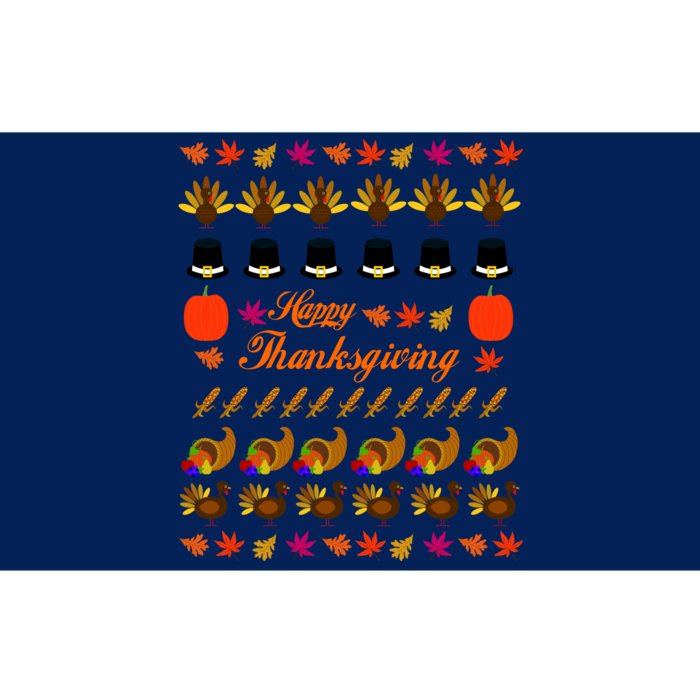 Happy Thanksgiving Turkey Ugly Sweater Bumper Sticker