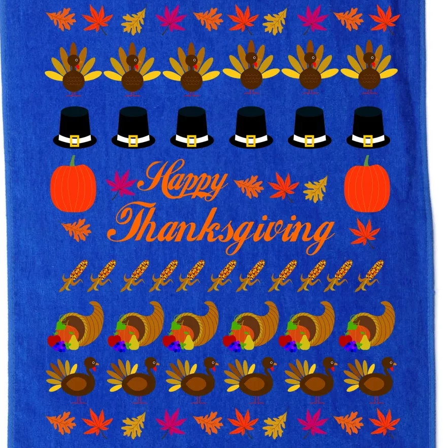 Happy Thanksgiving Turkey Ugly Sweater Platinum Collection Golf Towel