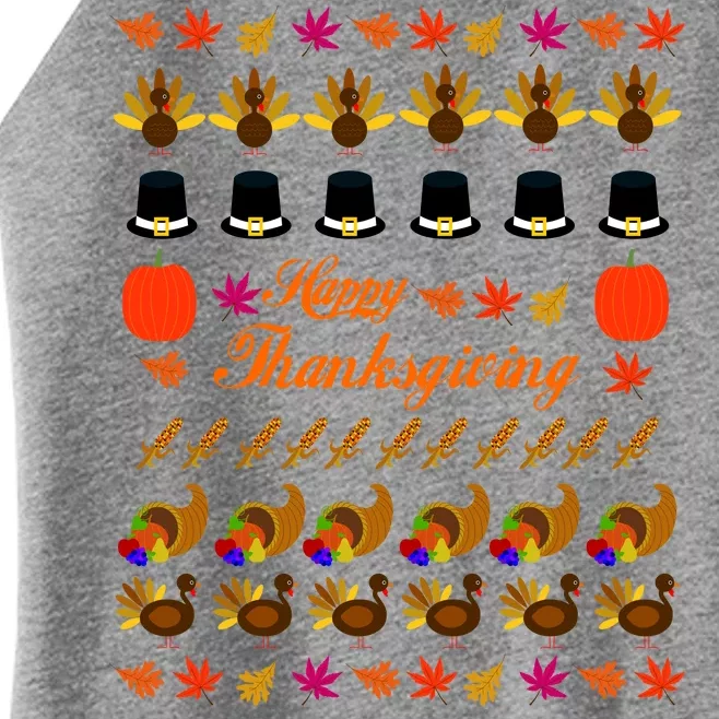 Happy Thanksgiving Turkey Ugly Sweater Women’s Perfect Tri Rocker Tank