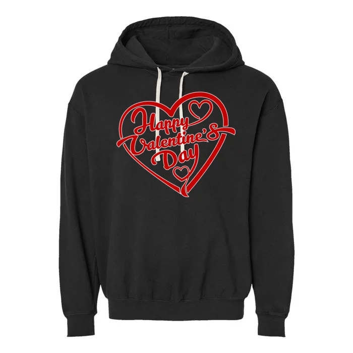 Happy Valentine's Day Heart Garment-Dyed Fleece Hoodie