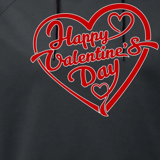 Happy Valentine's Day Heart Performance Fleece Hoodie