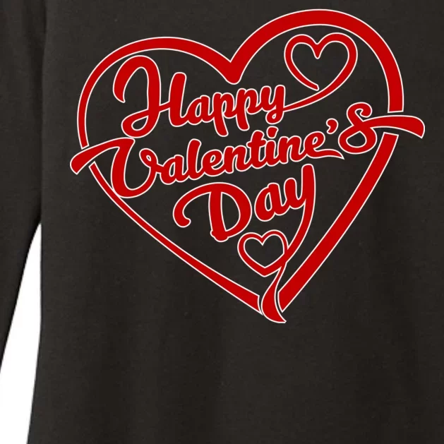 Happy Valentine's Day Heart Womens CVC Long Sleeve Shirt