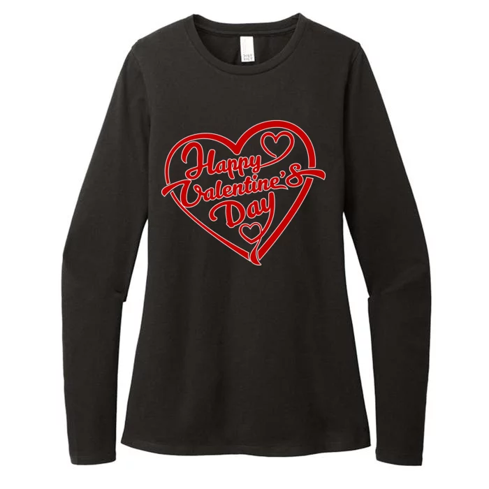 Happy Valentine's Day Heart Womens CVC Long Sleeve Shirt