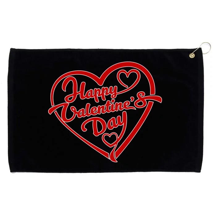 Happy Valentine's Day Heart Grommeted Golf Towel