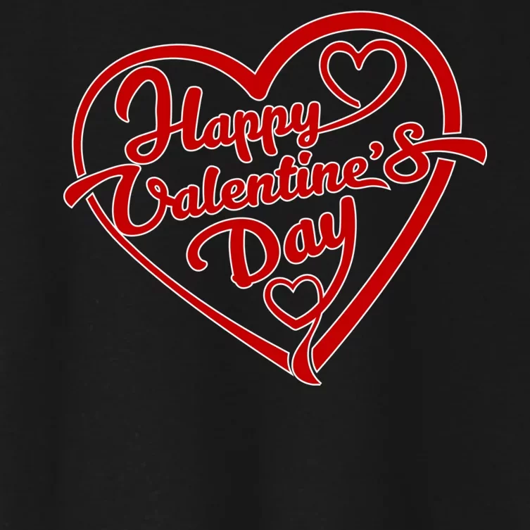 Happy Valentine's Day Heart Women's Crop Top Tee