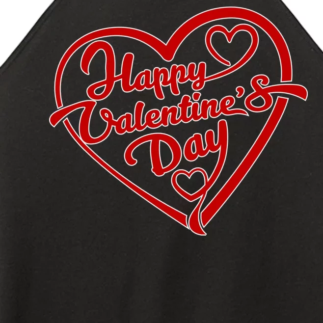 Happy Valentine's Day Heart Women’s Perfect Tri Rocker Tank