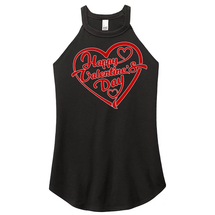 Happy Valentine's Day Heart Women’s Perfect Tri Rocker Tank