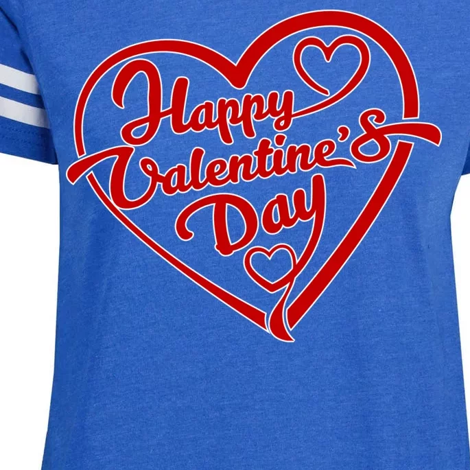 Happy Valentine's Day Heart Enza Ladies Jersey Football T-Shirt