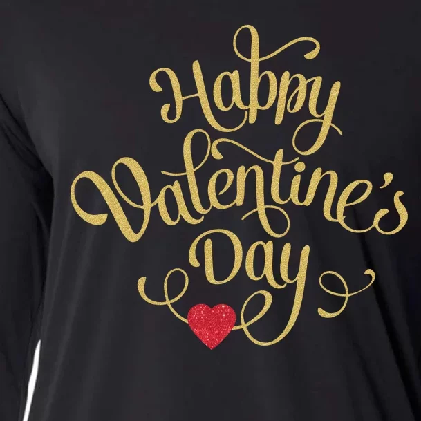 Happy Valentine's Day Love Heart Design Cooling Performance Long Sleeve Crew