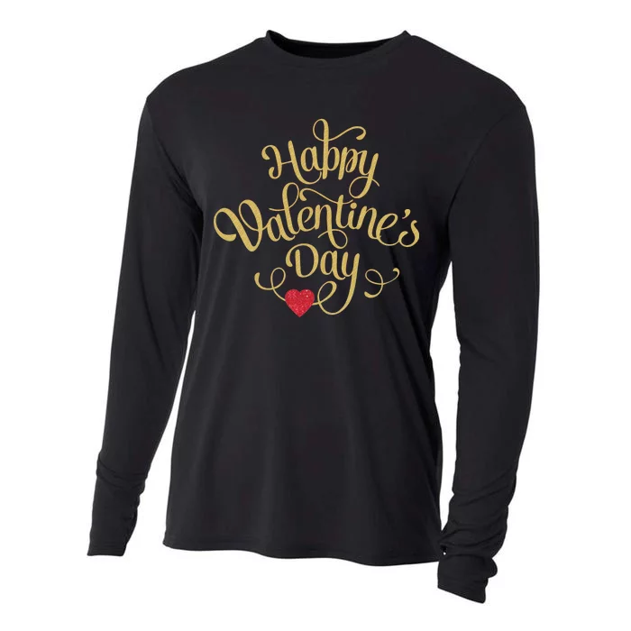 Happy Valentine's Day Love Heart Design Cooling Performance Long Sleeve Crew