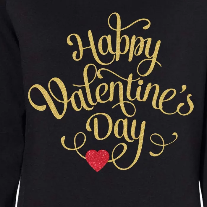 Happy Valentine's Day Love Heart Design Womens California Wash Sweatshirt