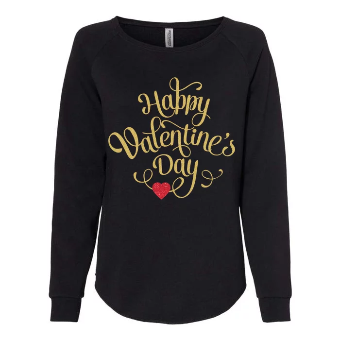 Happy Valentine's Day Love Heart Design Womens California Wash Sweatshirt