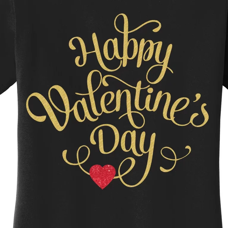 Happy Valentine's Day Love Heart Design Women's T-Shirt