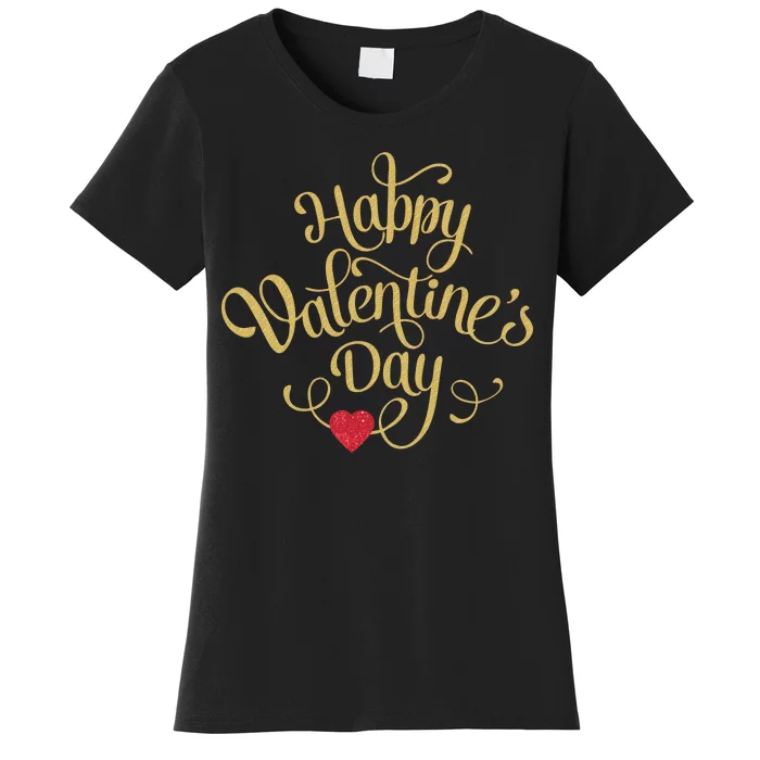 Happy Valentine's Day Love Heart Design Women's T-Shirt