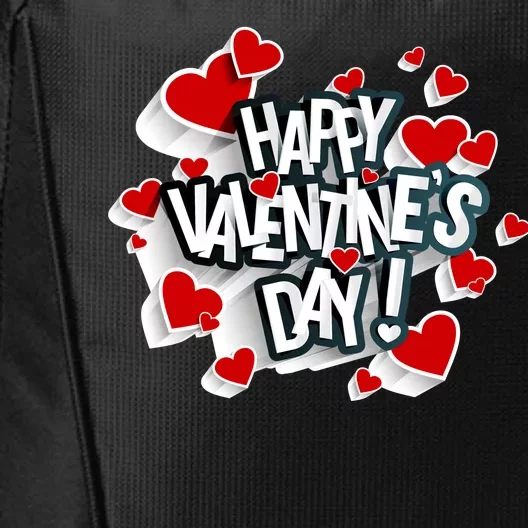 Happy Valentine's Day Love Hearts Logo City Backpack