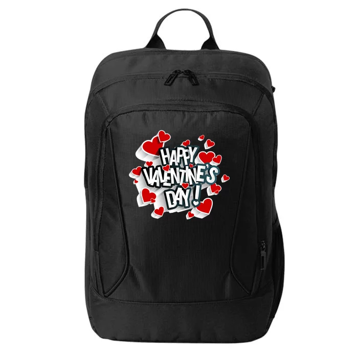 Happy Valentine's Day Love Hearts Logo City Backpack