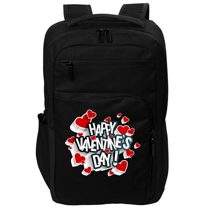 Happy Valentine's Day Love Hearts Logo Impact Tech Backpack