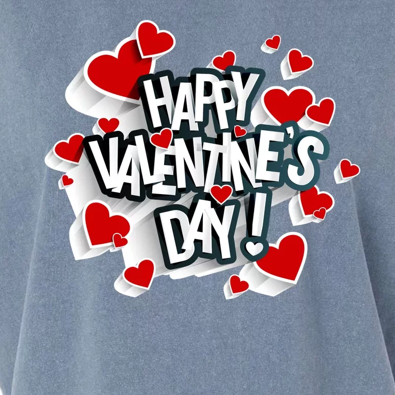 Happy Valentine's Day Love Hearts Logo Garment-Dyed Women's Muscle Tee