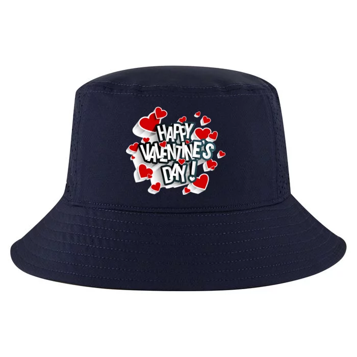 Happy Valentine's Day Love Hearts Logo Cool Comfort Performance Bucket Hat