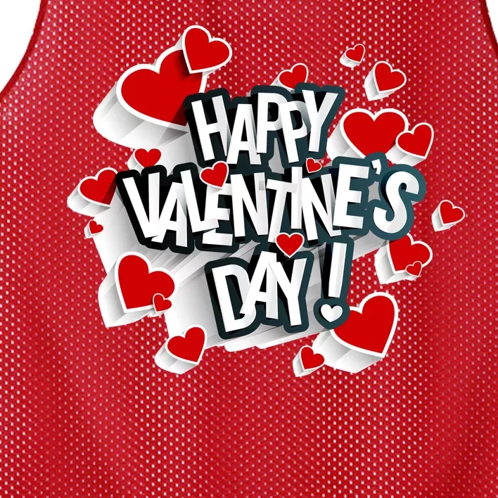 Happy Valentine's Day Love Hearts Logo Mesh Reversible Basketball Jersey Tank