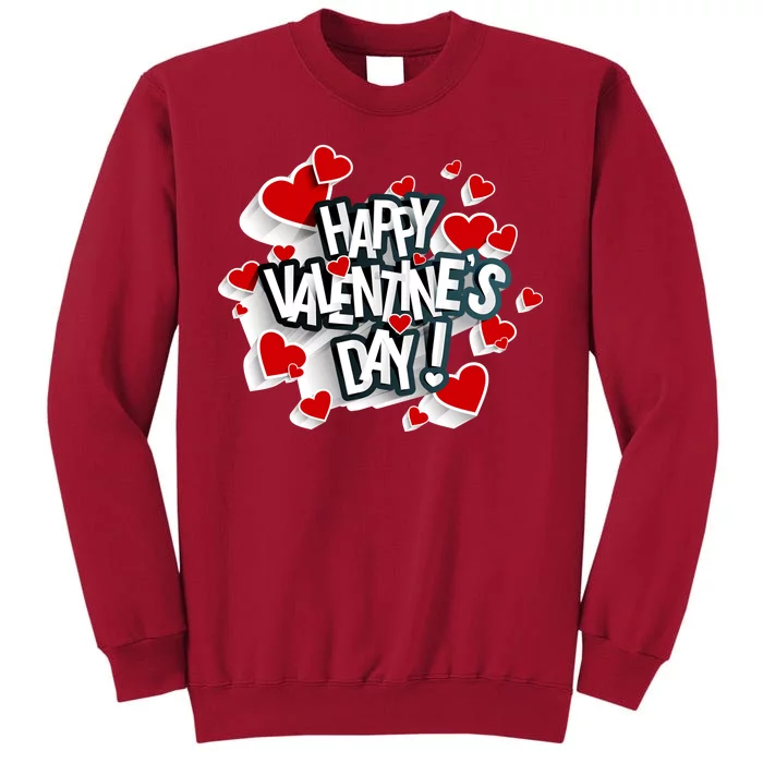 Happy Valentine's Day Love Hearts Logo Tall Sweatshirt