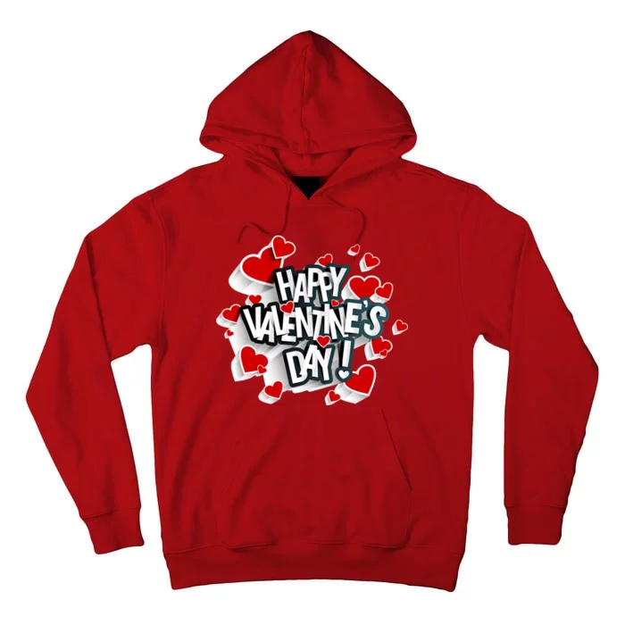 Happy Valentine's Day Love Hearts Logo Tall Hoodie