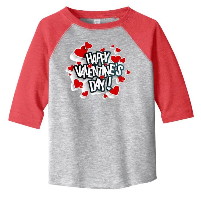 Happy Valentine's Day Love Hearts Logo Toddler Fine Jersey T-Shirt