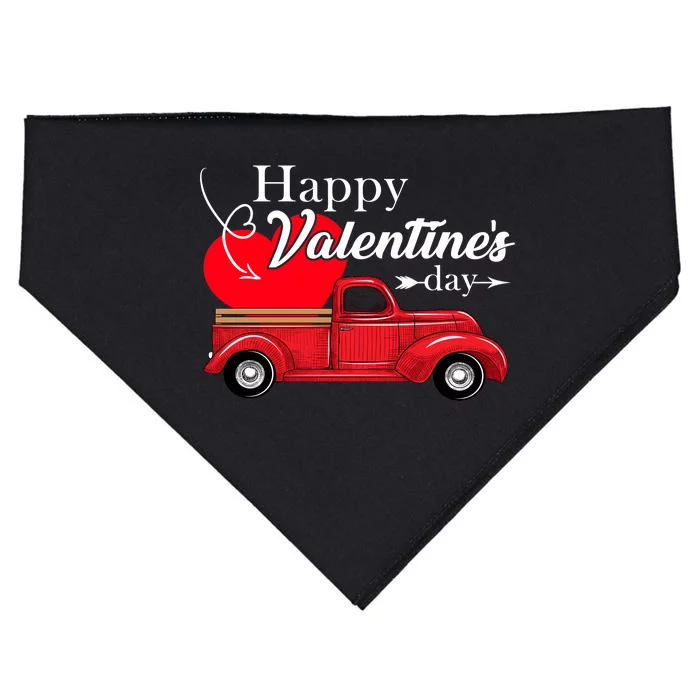 Happy Valentines Day Truck Full Of Hearts USA-Made Doggie Bandana