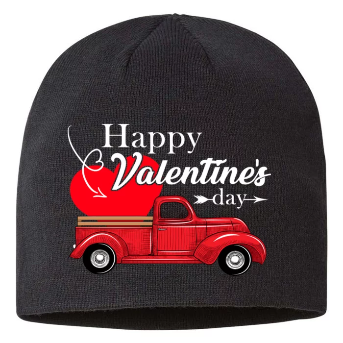 Happy Valentines Day Truck Full Of Hearts 8 1/2in Sustainable Knit Beanie