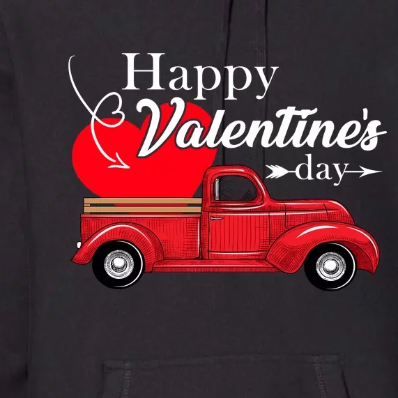 Happy Valentines Day Truck Full Of Hearts Premium Hoodie