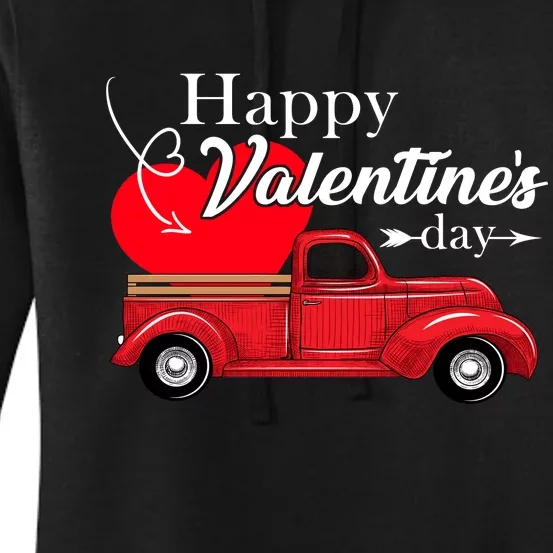 Happy Valentines Day Truck Full Of Hearts Women's Pullover Hoodie