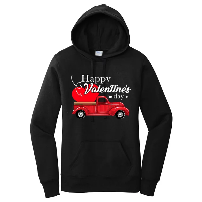 Happy Valentines Day Truck Full Of Hearts Women's Pullover Hoodie