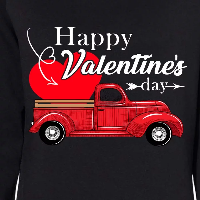 Happy Valentines Day Truck Full Of Hearts Womens California Wash Sweatshirt