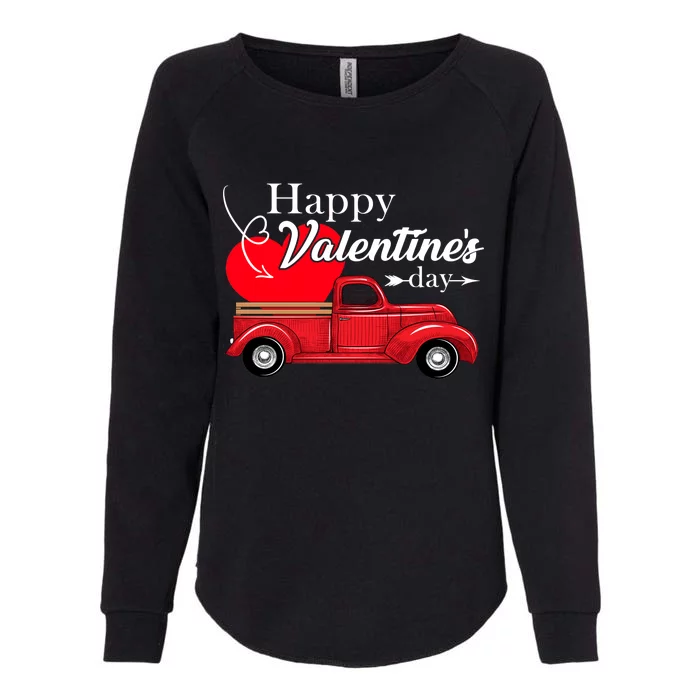 Happy Valentines Day Truck Full Of Hearts Womens California Wash Sweatshirt