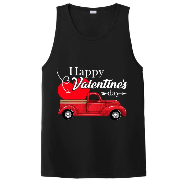 Happy Valentines Day Truck Full Of Hearts Performance Tank