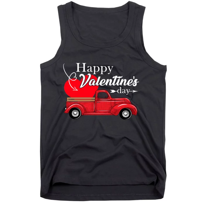 Happy Valentines Day Truck Full Of Hearts Tank Top