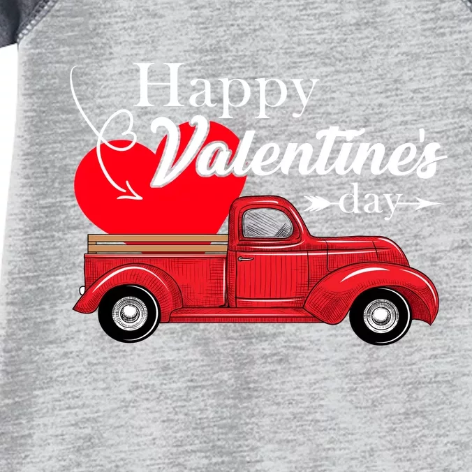 Happy Valentines Day Truck Full Of Hearts Infant Baby Jersey Bodysuit