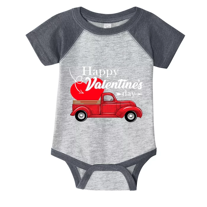 Happy Valentines Day Truck Full Of Hearts Infant Baby Jersey Bodysuit