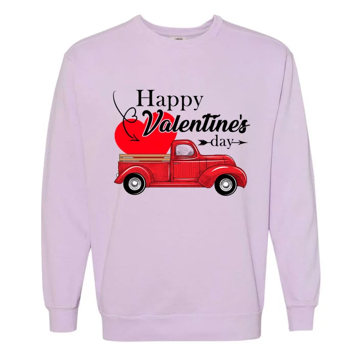 Happy Valentines Day Truck Full Of Hearts Garment-Dyed Sweatshirt